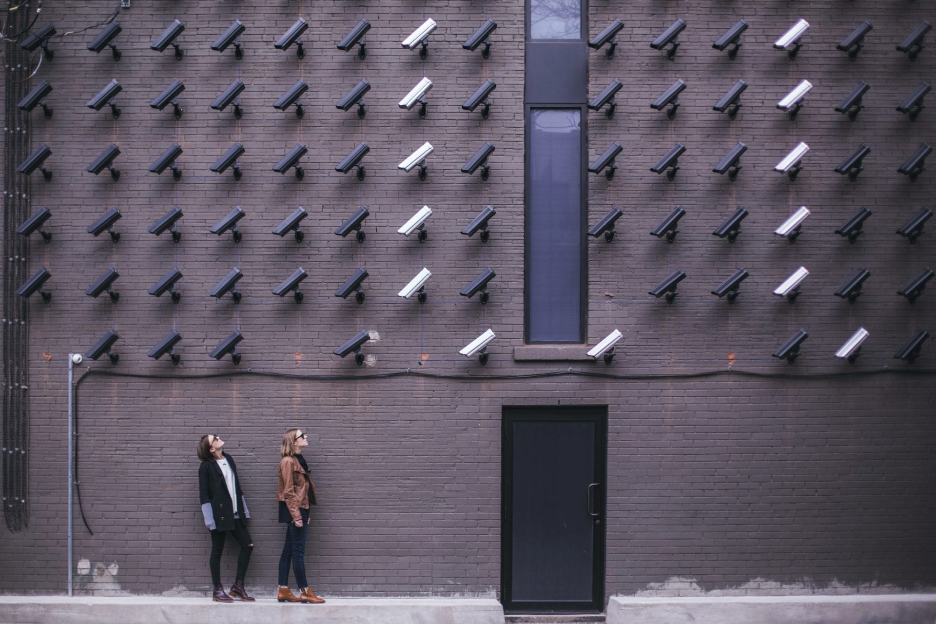 surveillance cameras aimed at passers-by