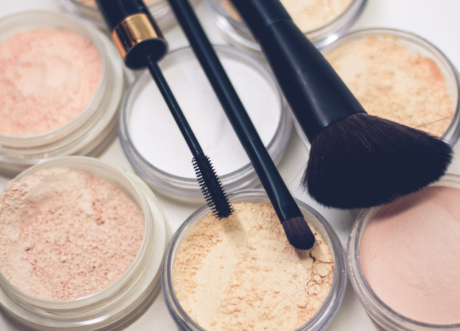 Cosmetics with powder and blush